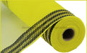 10.5"X10YD BORDER STRIPE METALLIC MESH YELLOW/BLACK RY8503F4 - DecoExchange