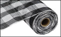 10.5"X10Yd Cotton/Faux Jute Check Mesh Black/White RY830762 - DecoExchange