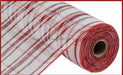 10.5"X10Yd Cotton/Pp/Foil/Check Mesh Red/White RY841549 - DecoExchange