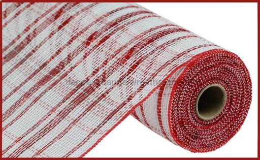 10.5"X10Yd Cotton/Pp/Foil/Check Mesh Red/White RY841549 - DecoExchange