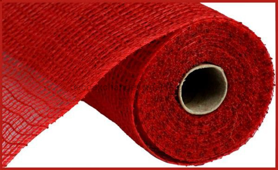 10.5"X10Yd Faux Jute/Pp Check Red RY831324 - DecoExchange