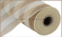 10.5"X10Yd Faux Jute/Pp Small Stripe Natural/Cream RY831954 - DecoExchange