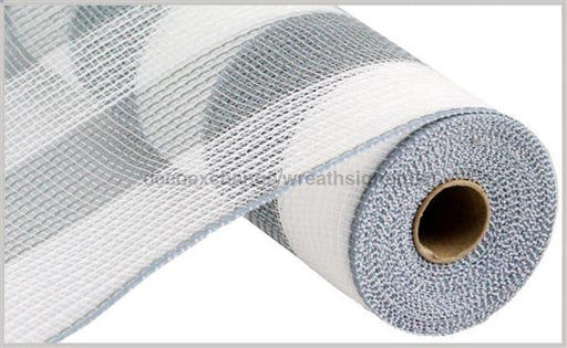 10.5"X10Yd Faux Jute/Pp Wide Stripe White/Grey RY8314J8 - DecoExchange