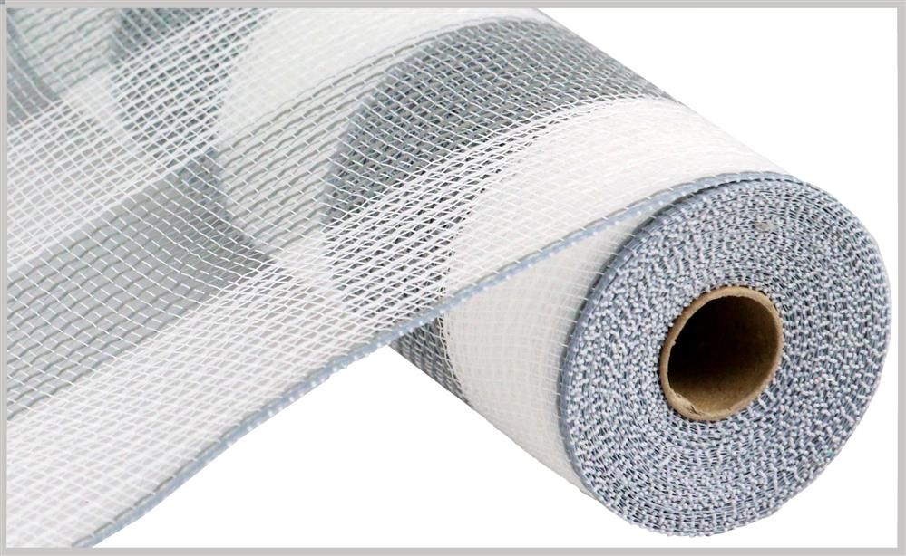 10.5"X10Yd Faux Jute/Pp Wide Stripe White/Grey RY8314J8 - DecoExchange