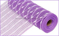 10.5"X10Yd Metallic Cotton Ball Mesh Lavender/White RY820068 - DecoExchange