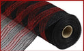 10.5"X10Yd Metallic/Faux Jute/Pp Stripe Black/Red RY8328M5 - DecoExchange