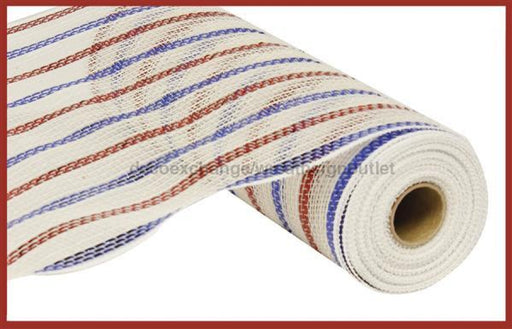 10.5"X10YD METALLIC POLY/COTTON MESH White/Red/Blue RY801288 - DecoExchange