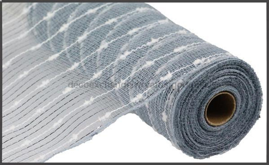 10.5"X10Yd Metallic Snowball Mesh Grey/Silver/White RY8200M9 - DecoExchange
