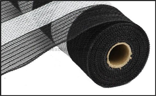10.5"X10Yd Poly/Faux Jute/Cotton Stripe Black/White Ry800462 - DecoExchange