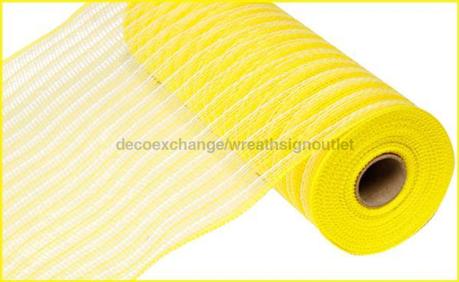 10.5"X10YD POLY/FAUX JUTE MESH Yellow / Cream RY830257 - DecoExchange