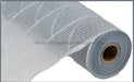 10.5"X10Yd Poly/Jute/Metallic Mesh Grey/Matte Silver RY832999 - DecoExchange