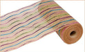 10.5"X10Yd Poly/Jute/Metallic Mesh Prpl/Turq/Pink/Lime/Ntrl RY800743 - DecoExchange