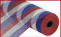 10.5"X10Yd Pp/Faux Jute Small Stripe Red/White/Blue RY8321D1 - DecoExchange