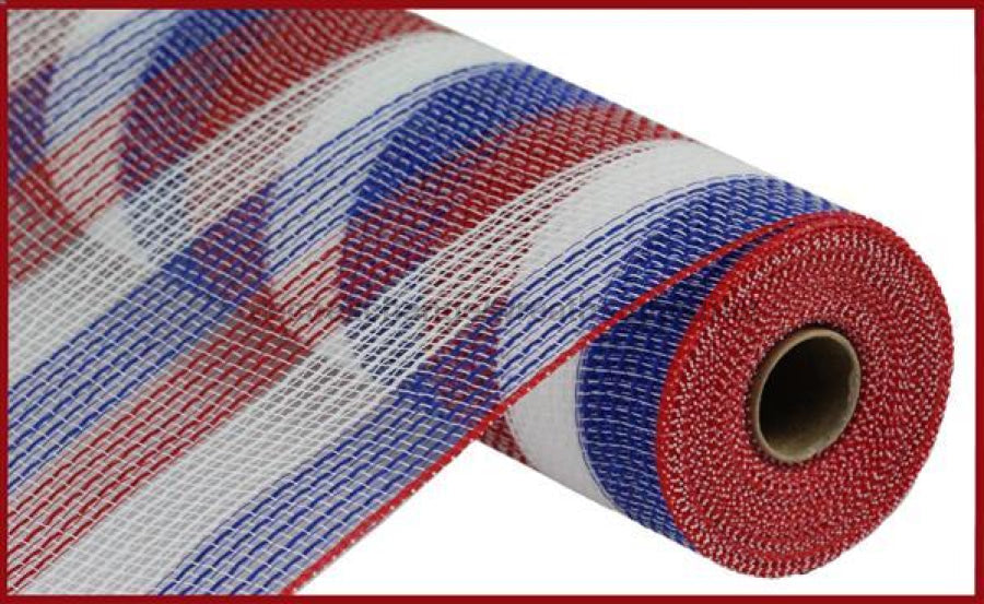 10.5"X10Yd Pp/Faux Jute Small Stripe Red/White/Blue RY8321D1 - DecoExchange