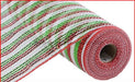 10.5"X10Yd Wide Foil Mesh Red/White/Lime RY801793 - DecoExchange