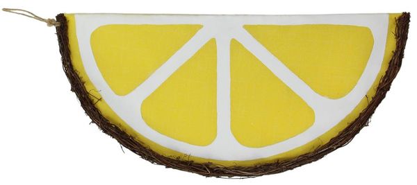21"L x 10.5"H Vine/Fabric Lemon Wedge Yellow/White/Natural KG3111
