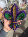 10’’H Fleur De Lis W/V Shape Glitter Mardi Gras Mz1828Tc Attachment