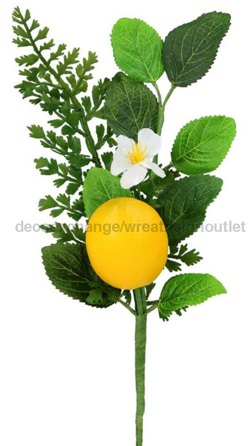 10’’L Mixed Greenery Lemon Pick Yellow/Green/White Ec8254