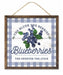 10"Sq Blueberry Sign Tt Blue/White/Green/Brown AP7194 - DecoExchange