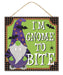 10’’Sq Glitter I’M Gnome To Bite Sign Purple/Lime Green AP7809 Sign