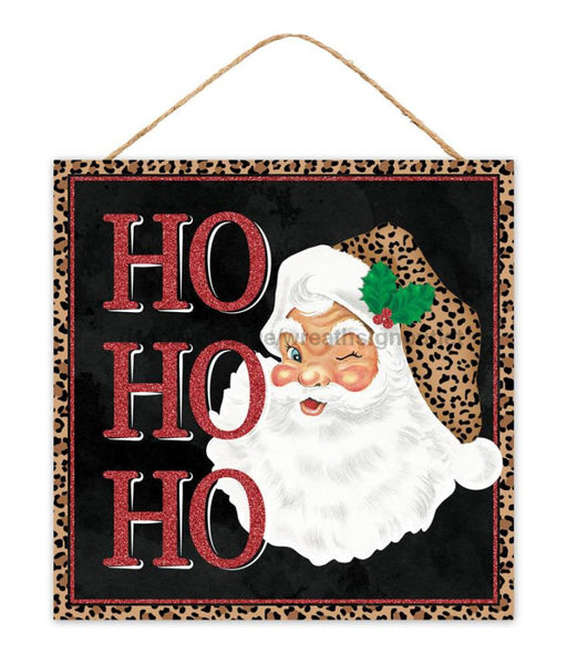 10’Sq Ho Leopard Santa Sign Blk/Whte/Emerald/Tan/Brwn Ap8922