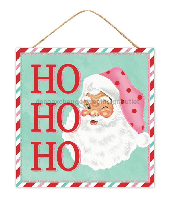10’Sq Ho Retro Santa Sign Bright Red/Mint/Pnk/White Ap8921
