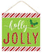 10"Sq Holly Jolly Sign Lime/Emerald/White/Red AP8836 - DecoExchange®