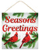 10"Sq Season'S Greetings Red/White/Green AP8550 - DecoExchange