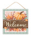 10’’Sq X 6Mm Thick Mdf Fall Welcome Sign Orange/Sage/Brown AP7422E2 Sign