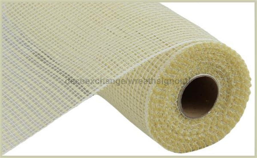 10X10Yd Horizontal Wide Stripe Mesh Cream Re890083
