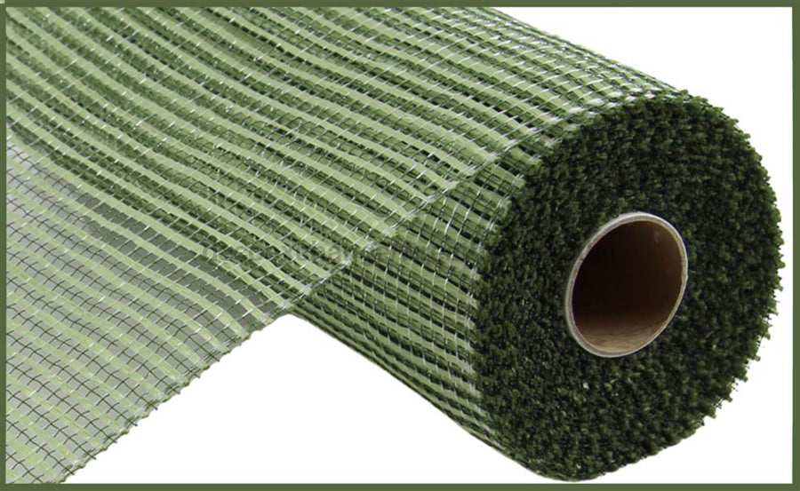 10’’X10Yd Horizontal Wide Stripe Mesh Sage Re8900J2