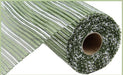 10X10Yd Horizontal Wide Stripe Mesh Sage/White Re8902Tx