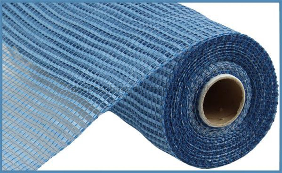 10’X10Yd Horizontal Wide Stripe Mesh Smoke Blue Re8900E5