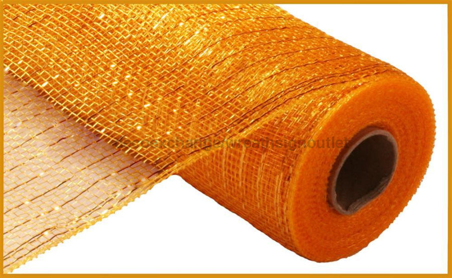 10’’X10Yd Metallic Mesh Bright Gold W/Gold Foil Re130153