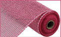 10"X10Yd Multi Poly Burlap Mesh Fuchsia/White RP8159K9 - DecoExchange