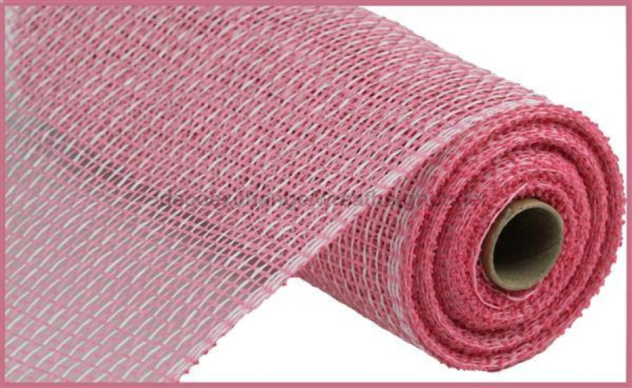 10"X10Yd Multi Poly Burlap Mesh Pink/White RP815937 - DecoExchange
