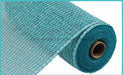 10"X10Yd Multi Poly Burlap Mesh Turquoise/White RP8159M3 - DecoExchange