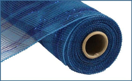 10"X10YD PLAID METALLIC MESH Tt Blue/Royal RE1383NY - DecoExchange