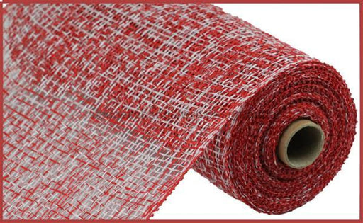10"X10Yd Two-Tone Poly Burlap Mesh Red/White RP815434 -1 - DecoExchange
