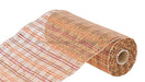 10’’X10Yd Vertical Foil Plaid Mesh Natural/Orange/Brown/Burg RE1368XE Mesh