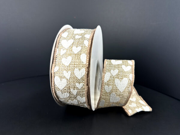 Tan Tweed/Red Benson Hrts, 1.5"X10Y 11503-09-15 - DecoExchange®