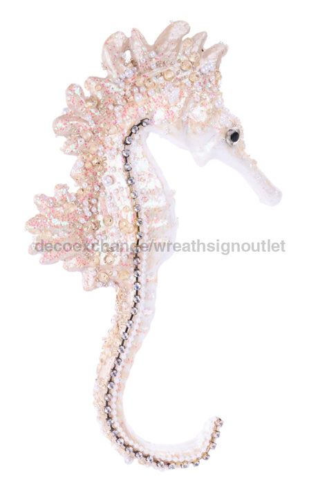 11’’L X 6’’W Pearl/Bead Seahorse Orn Tan/Ivory XJ7054 Attachment