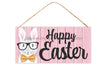 12.5’’H X 6’’L Easter Bunny/Glasses Lt Pink/Black/Wht/Orange AP788215 greenery