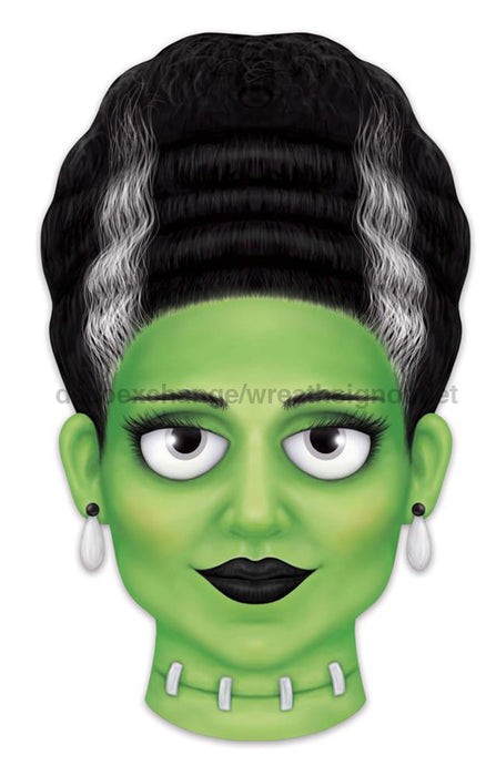 12.5’’H X 7.5’’L Mrs. Frankenstein Sign Green/Black/White/Grey Md1452A6