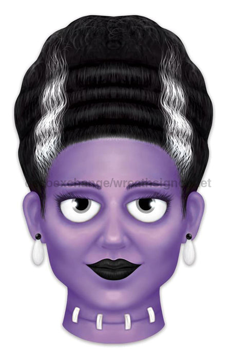 12.5’’H X 7.5’’L Mrs. Frankenstein Sign Purple/White/Grey/Black MD1452A8 Sign