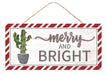 12.5’L X 6’H Merry & Bright Cactus Glttr White/Grey/Red/Green Ap8857