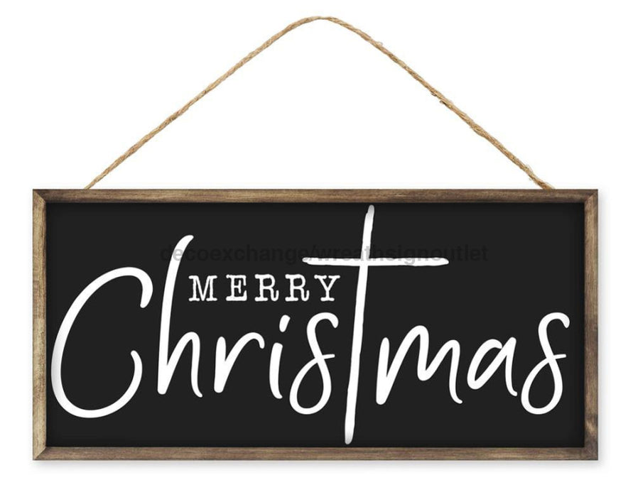 12.5’Lx6’H Merry Chris-T-Mas Sign Black/White/Brown Ap7287