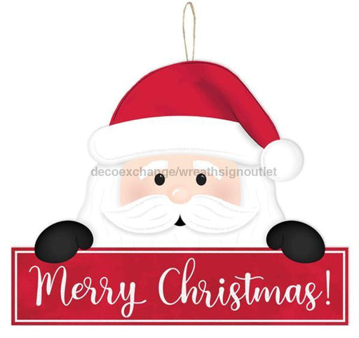 12.75"Lx10"H Merry Christmas Santa Sign Red/White/Black AP8907 - DecoExchange