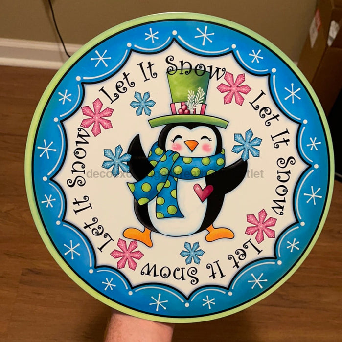 12" Let it Snow Penguin Sign - DECOE-029 - DecoExchange