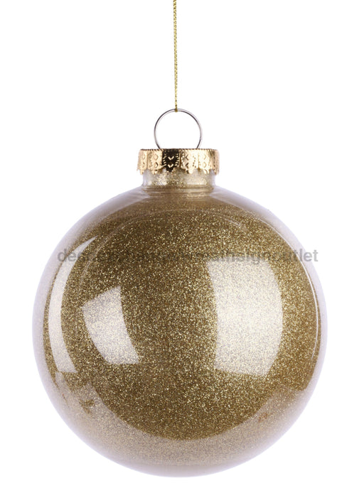 120Mm Dia Lacquer Look Glitter Ball Orn Gold XH966608 Attachment